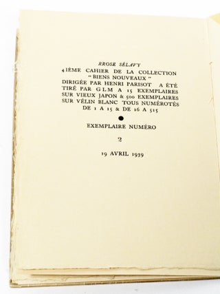 “Biens Nouveaux”: Rrose Sélavy; La Canne du Destin (The Cane of Destiny); Le Chasseur Gracchus (The Gracchus Hunter); Sondue (Sounded)