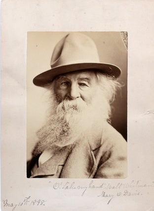 Item #2751 Albumen Photograph Given to Mary O. Davis. WALT WHITMAN