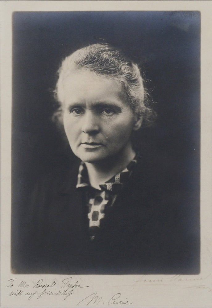Item #2755 Photograph Signed and Inscribed. MARIE CURIE.