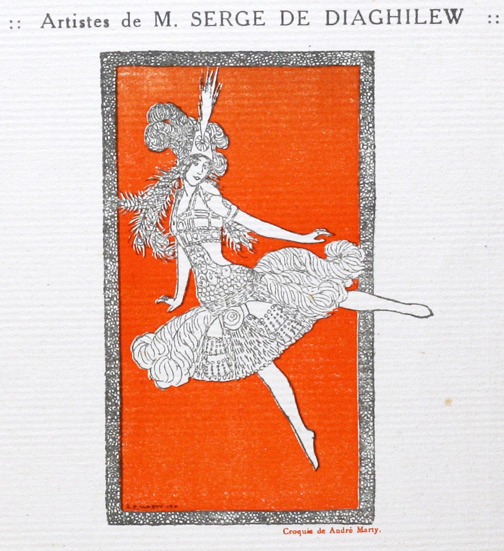 Gouache Originale Art Déco - Scène De Ballet Russe (Diaghilev), œuvre D'art à Collectionner