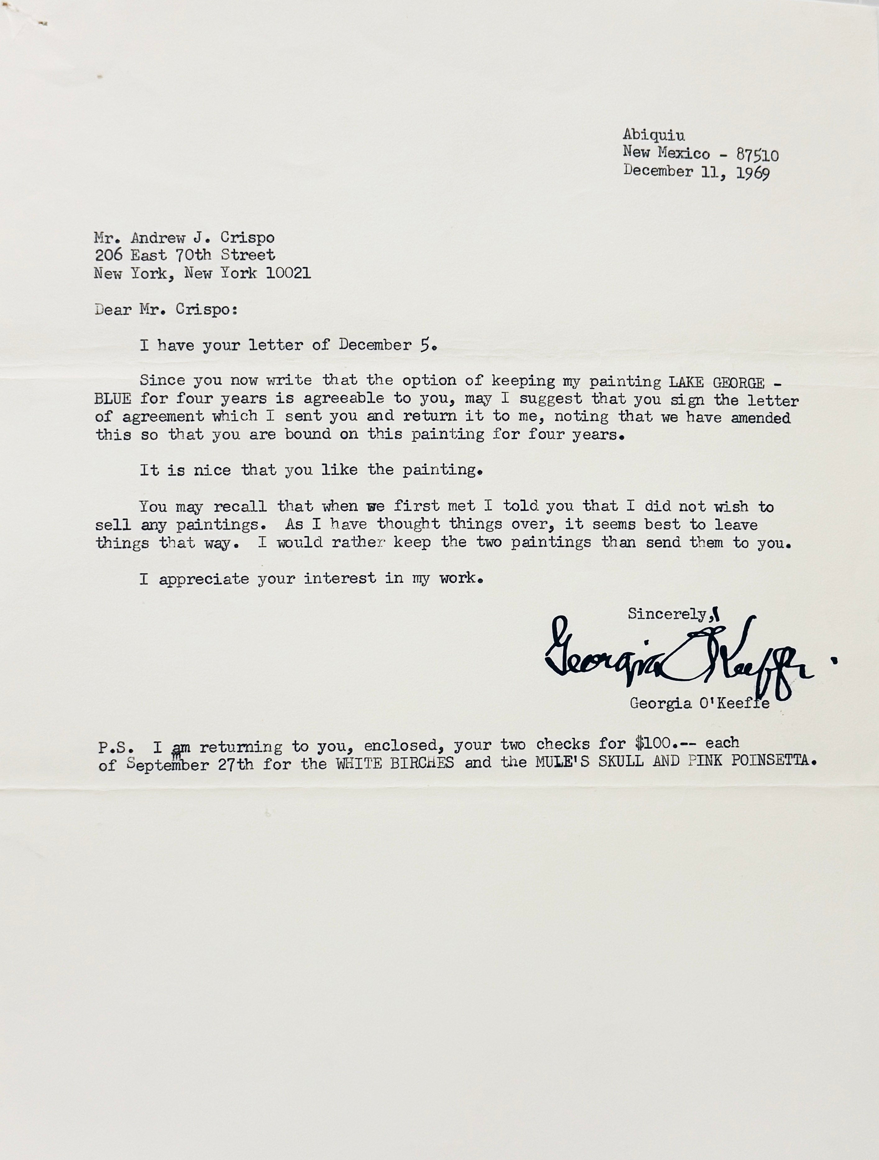 Signned Letters Typed Letters Signed | GEORGIA O'KEEFFE | first edition