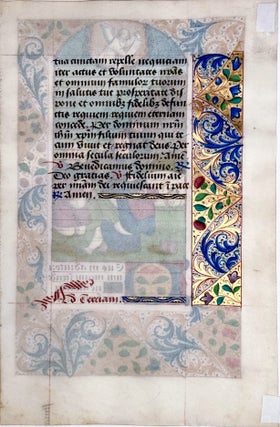 Illuminated Manuscript Leaf: Announcement to the Shepherds by the well known Entry Master of Lyon, France (c.1500)