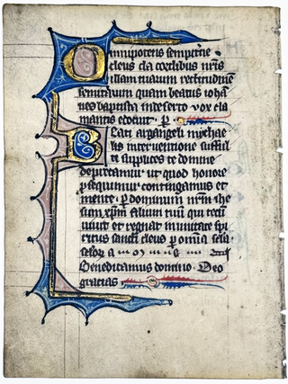 Item #2983 Leaf from a Dutch Book of Hours on Vellum use of Utrecht Including Sections of Isaiah...