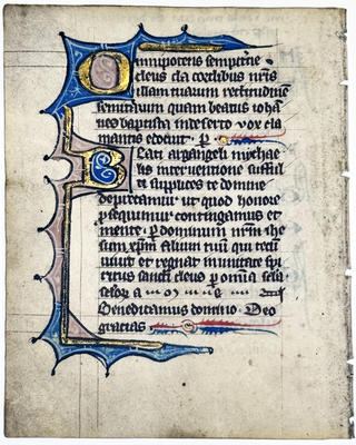 Item #2983 Leaf from a Dutch Book of Hours on Vellum use of Utrecht Including Sections of Isaiah...