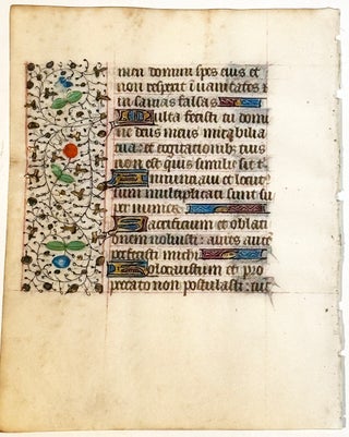 Illuminated Manuscript Leaf: Psalms and Hourly Prayers