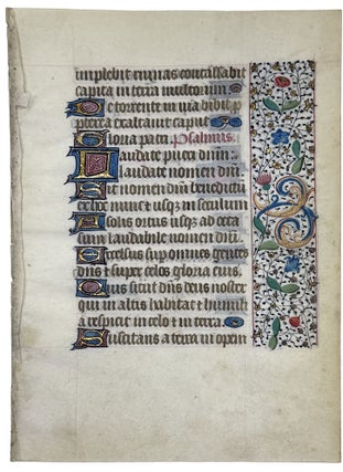 Manuscript Leaf: French Book of Hours Containing Psalms 112 and 121