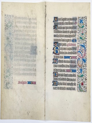 Two Leaves from French Book of Hours with Psalms