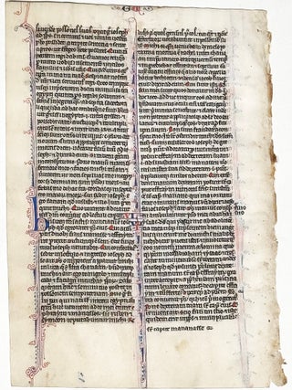 Item #2989 Illuminated Manuscript Leaf: Jacob Reunited with Joseph (c. 1250). ILLUMINATED...
