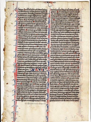 Illuminated Manuscript Leaf: Jacob Reunited with Joseph (c. 1250)