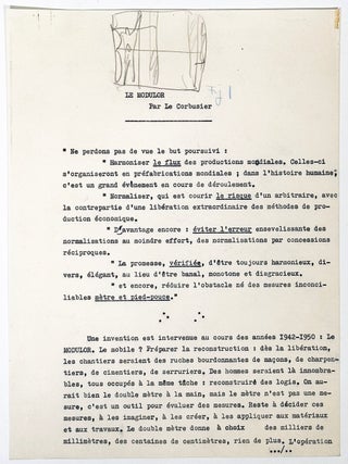 Le Modulor: Annotated Typescript Signed with Drawings