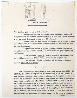 Le Modulor: Annotated Typescript Signed with Drawings