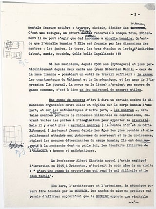 Le Modulor: Annotated Typescript Signed with Drawings