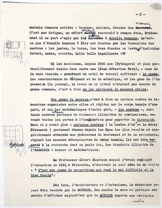 Le Modulor: Annotated Typescript Signed with Drawings
