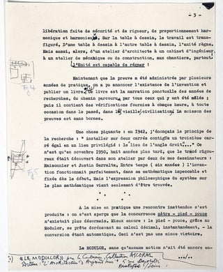 Le Modulor: Annotated Typescript Signed with Drawings
