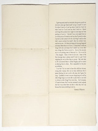 Alfred Stieglitz Presents One Hundred Pictures: Oils, Water-Colors, Pastels, Drawings, by Georgia O’Keeffe, American