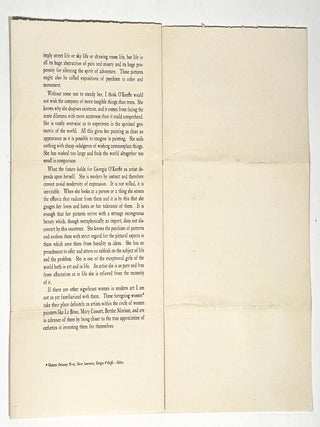 Alfred Stieglitz Presents One Hundred Pictures: Oils, Water-Colors, Pastels, Drawings, by Georgia O’Keeffe, American