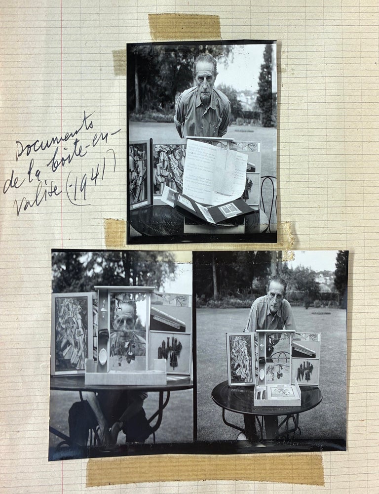 Item #3039 A Portable Retrospective in Photographs: Autograph-Indexed Notebook of Duchamp's Work (c. 1950). MARCEL DUCHAMP, MAX ERNST, MICHEL SIMA.
