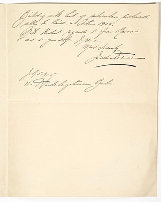 Autograph Letter Signed