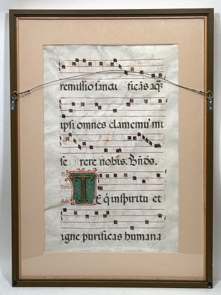 Illuminated Manuscript Leaf from an Antiphonal with Miniature of Saint John the Baptist