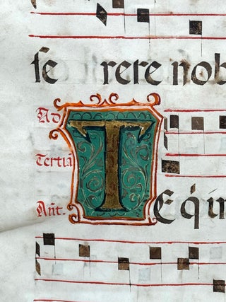 Illuminated Manuscript Leaf from an Antiphonal with Miniature of Saint John the Baptist
