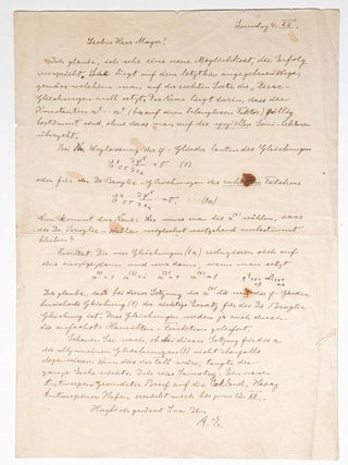 Autograph Letter. WITH: Manuscript Leaf of Calculations