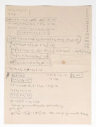 Autograph Letter. WITH: Manuscript Leaf of Calculations