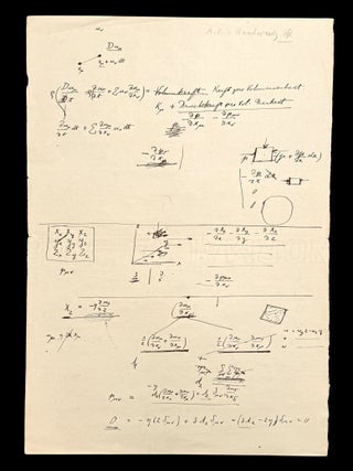 Item #3056 Autograph scientific manuscript. ALBERT EINSTEIN
