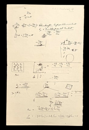 Item #3056 Autograph scientific manuscript. ALBERT EINSTEIN