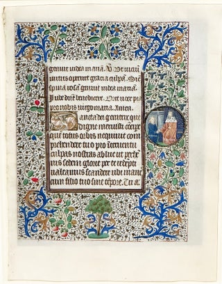 Item #3059 ILLUMINATED MANUSCRIPT LEAF: CIRCLE OF THE MASTER OF COËTIVY (COLIN D’AMIENS)....