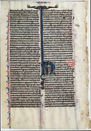 Illuminated Manuscript Leaf: Opening of Exodus (c. 1250)