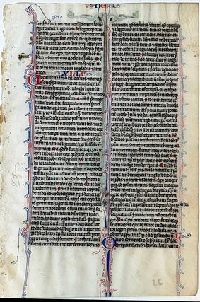 Illuminated Manuscript Leaf: Opening of Exodus (c. 1250)