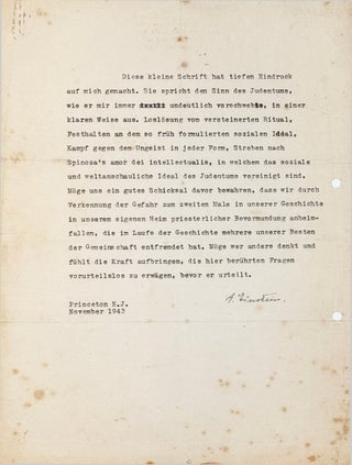Item #3079 Signed Typescript Statement, Later Published as the Foreword to G. H. Shikmoni’s...