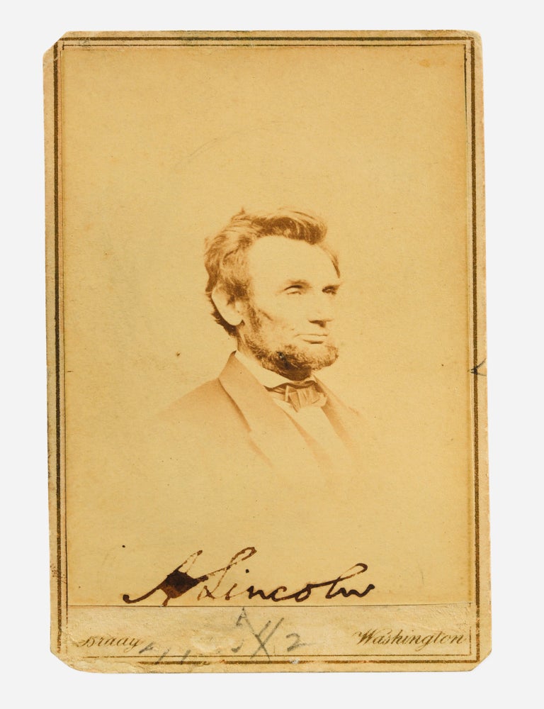 Abraham Lincoln: Photograph (CDV) Signed. ABRAHAM LINCOLN.