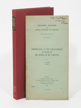 Item #309 Determination of the Surface-Tension of Water by the Method of Jet Vibration. Niels Bohr