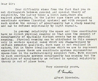 Typed Letter Signed on Special and General Relativity