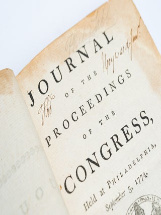 Item #3095 Journal of the Proceedings of the Congress, Held at Philadelphia, September 5, 1774....