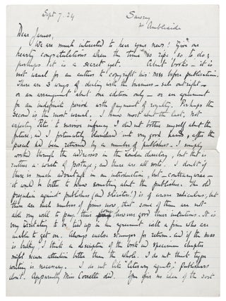Item #3098 AUTOGRAPH LETTER SIGNED [ALS] ON THE ORIGINS OF THE TALE OF PETER RABBIT. BEATRIX POTTER