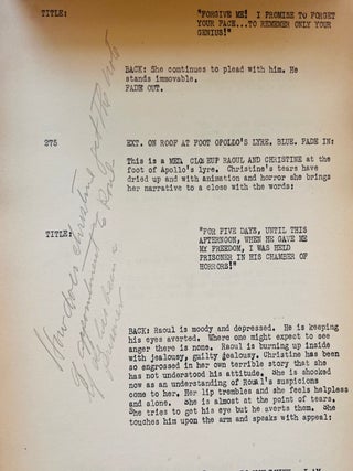 The Phantom of the Opera: Early Working Draft Screenplay, with Contemporary Annotations