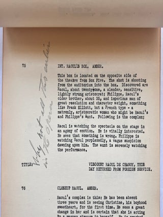 The Phantom of the Opera: Early Working Draft Screenplay, with Contemporary Annotations