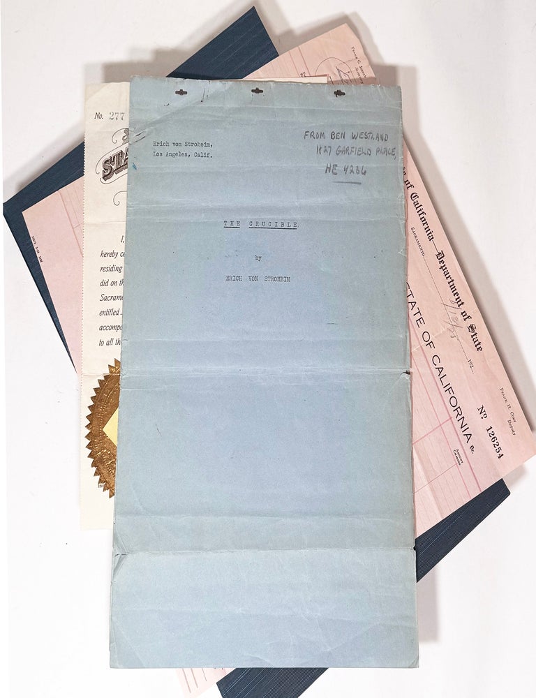 The Crucible: Original Typewritten Treatment, with the State of California Registration. ERICH VON STROHEIM.