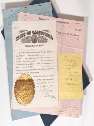 The Crucible: Original Typewritten Treatment, with the State of California Registration Certificate, Filing Receipt, and Associated Papers