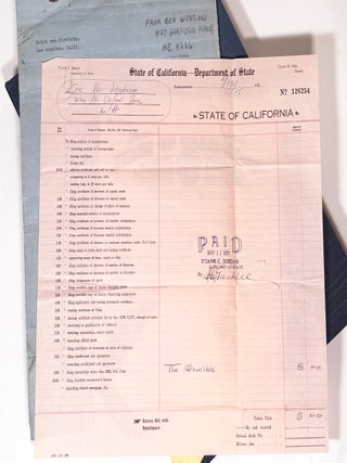 The Crucible: Original Typewritten Treatment, with the State of California Registration Certificate, Filing Receipt, and Associated Papers