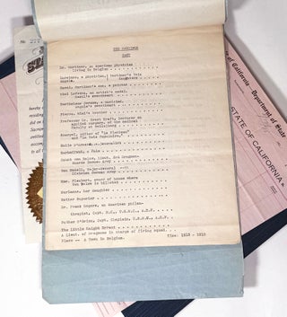 The Crucible: Original Typewritten Treatment, with the State of California Registration Certificate, Filing Receipt, and Associated Papers