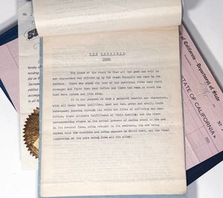 The Crucible: Original Typewritten Treatment, with the State of California Registration Certificate, Filing Receipt, and Associated Papers