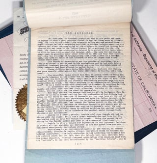 The Crucible: Original Typewritten Treatment, with the State of California Registration Certificate, Filing Receipt, and Associated Papers
