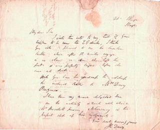 Item #678 Autograph Letters Signed. Humphry Davy