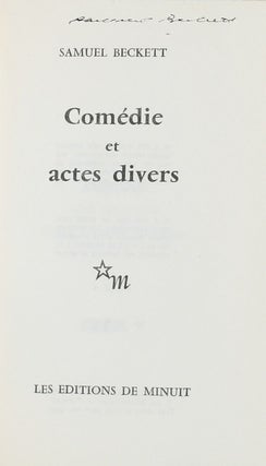 Item #939 Comédie et actes Divers. Samuel Beckett